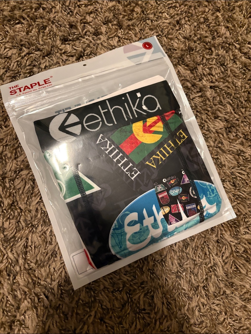 ethika Black Boxer Briefs with Multicolor Graphic Logos